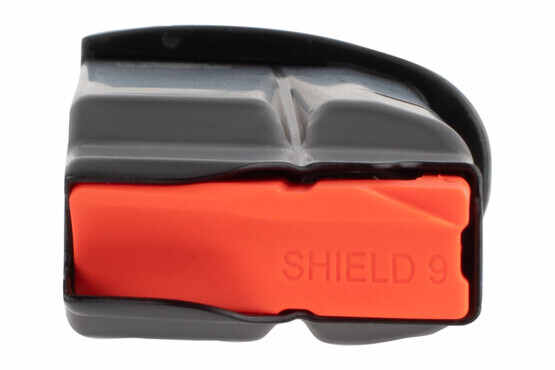 M&P Shield 9 Plus 10-round magazine with high-visibility orange follower
